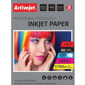 Activejet Blizgus popierius AP6-260GR100 (A6; 100 vnt.)