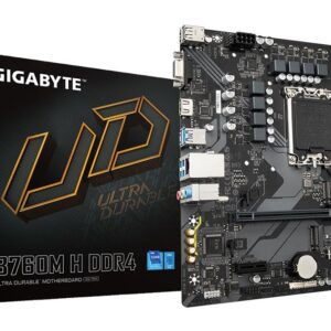 Mainboard|GIGABYTE|Intel B760 Express|LGA1700|Micro-ATX|Memory DDR4|Memory slots 2|1xPCI-Express 3.0 1x|1xPCI-Express 4.0 16x|2xM.2|1x15pin D-sub|1xHDMI|1xAudio-In|1xAudio-Out|1xMicrophone|2xUSB 2.0|4xUSB 3.2|1xRJ45|B760MHDDR4