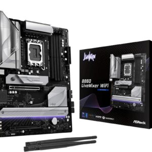 Mainboard|ASROCK|Intel B860 Express|LGA1851|ATX|Memory DDR5|Memory slots 4|1xPCI-Express 4.0 16x|1xPCI-Express 5.0 16x|1xM.2|1xHDMI|1xAudio-Out|1xMicrophone|6xUSB 2.0|6xUSB 3.2|1xUSB-C w/Thunderbolt|1xOptical S/PDIF|1xRJ45|B860LIVEMIXERWIFI