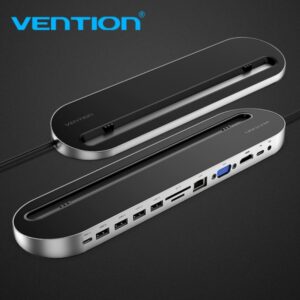 Vention docking station 12in1: USB-C to HDMI/USB2.0 x 2/USB3.0 x 2/VGA/USB-C/RJ45/SD/TF