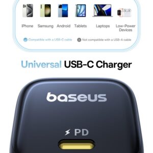 Telefono įkroviklis Baseus PicoGo GaN, USB Type-C, juoda 45W - Image 3