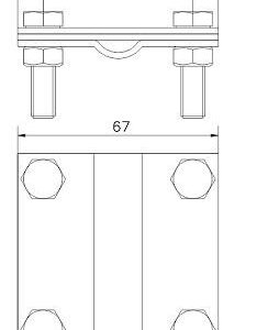 Jungtis įžeminimo strypui, su viela/juosta AH Hardt D20<40mm - Image 2