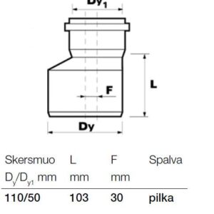 Vidaus kanalizacijos pereiga Wavin, Ø 50 / 110 mm - Image 2