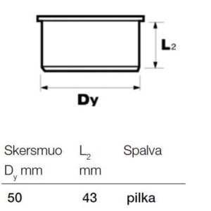 Vidaus kanalizacijos aklė Wavin, Ø 50 mm - Image 2