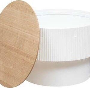 Kavos staliukas  baltas, 55 cm x 55 cm x 38 cm - Image 2