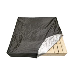 Smėlio dėžės uždangalas, 140 x 140 cm, juoda - Image 2