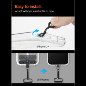 Spigen DA30M Universal Lanyard Strap Crossbody juodos spalvos - Image 11