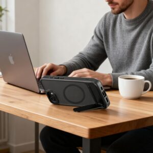 Tech-Protect MagRack MagSafe Apple iPhone 16E / 17E Matte juodos spalvos - Image 8