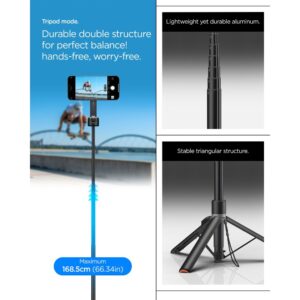 Spigen S581W MagSafe Bluetooth Selfie Stick Tripod juodos spalvos - Image 14