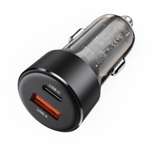 Acefast B12 car charger 60W USB-A / USB-C - juodos spalvos - Image 2