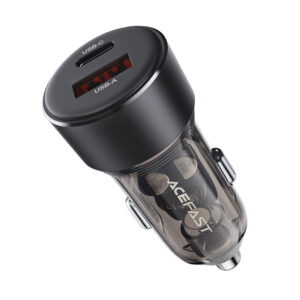 Acefast B12 car charger 60W USB-A / USB-C - juodos spalvos - Image 3