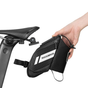 Rockbros C32BK saddle bag 1.5 l with water bottle pocket - black - Image 3