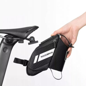 Rockbros C32BK saddle bag 1.5 l with water bottle pocket - black - Image 6