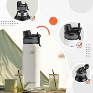 Rockbros 35210029006 thermal bicycle bottle for drinks 650 ml - white - Image 6