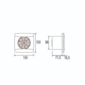 Ištraukimo ventiliatorius Cata UC-10 SILENTIS TIMER - Image 2