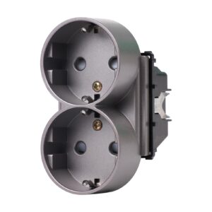 Dvigubas kištukinis lizdas Feelspot FSKL210G, pilkas