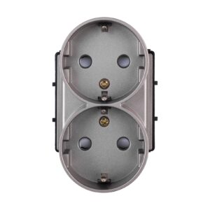 Dvigubas kištukinis lizdas Feelspot FSKL210G, pilkas - Image 2