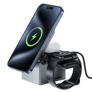 Acefast E18 Rubik's Cube 3 in 1 Inductive Charger - juodos spalvos - Image 3