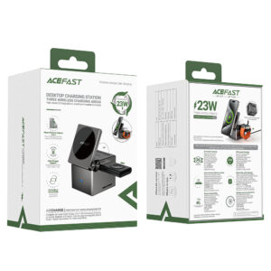 Acefast E18 Rubik's Cube 3 in 1 Inductive Charger - juodos spalvos - Image 5