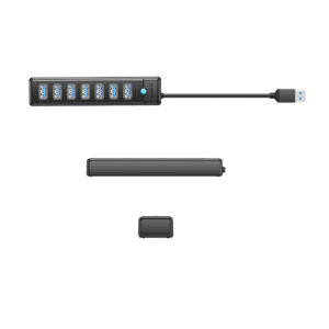 Orico PW7U-U3 hub 7x USB-A 3.0 + USB-C 5V/3A 1m - juodos spalvos - Image 2