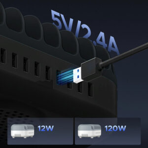 Orico DUK-10P-V1 Smart Charging Station 10 x USB-A - juodos spalvos - Image 6