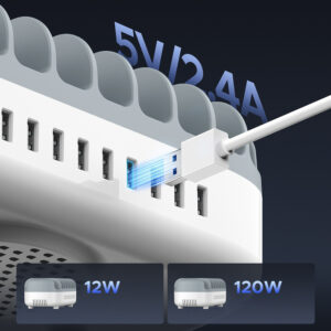 Orico DUK-10P-V1 Smart Charging Station 10 x USB-A - baltos spalvos - Image 5