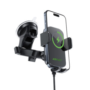 Acefast D53 Car Mount with Wireless Charger for Dashboard with Automatic Clamp - juodos spalvos - Image 3