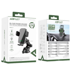 Acefast D53 Car Mount with Wireless Charger for Dashboard with Automatic Clamp - juodos spalvos - Image 7