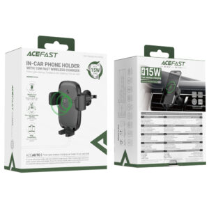 Acefast D48 Car Air Vent Mount with Wireless Charger - juodos spalvos - Image 5