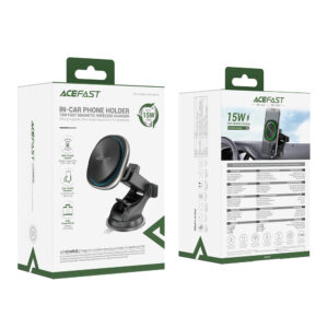 Acefast D42 Magnetic Dashboard Mount with Wireless Charger, MagSafe Compatible - juodos spalvos - Image 5