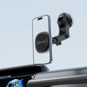 Acefast D42 Magnetic Dashboard Mount with Wireless Charger, MagSafe Compatible - juodos spalvos - Image 7
