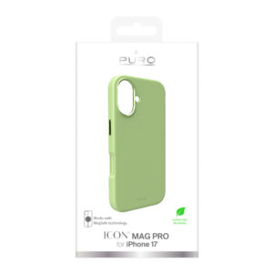 Puro Icon Mag Pro Liquid Silicone dėklas skirtas iPhone 17, MagSafe Compatible, with Camera Protection and Aluminum Buttons - Green - Image 2
