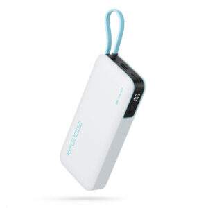 Cuktech CUKP200NGLLG 55W 20000mAh Powerbank with Built-in USB-C Cable - baltos spalvos
