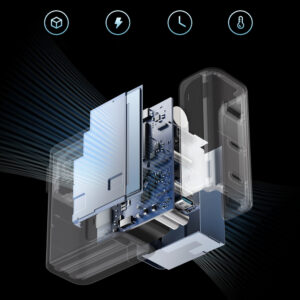 Cuktech AD1003EU 100W GaN 2x USB-C + USB-A Wall Charger with Cable - White - Image 7