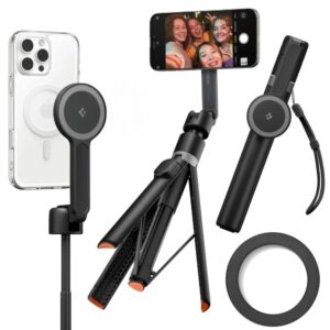 Spigen S581W MagSafe Bluetooth Selfie Stick Tripod juodos spalvos
