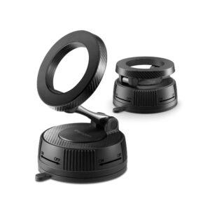 Spigen MFT36 VacuumLock Magnetic MagSafe Dashboard car mount juodos spalvos