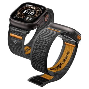 Spigen ATHLEX AIR 2 APPLE WATCH 8 / 9 / 10 / 11 / SE / ULTRA (44 / 45 / 46 / 49 MM) AKTYVI JUODA / ORANŽINĖ