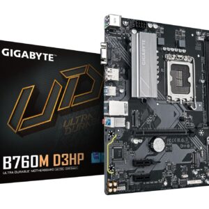 Mainboard|GIGABYTE|Intel B760 Express|LGA1700|Micro-ATX|Memory DDR5|Memory slots 4|2xPCI-Express 3.0 1x|1xPCI-Express 4.0 16x|2xM.2|1x15pin D-sub|1xHDMI|1xDisplayPort|2xUSB 2.0|5xUSB 3.2|1xUSB-C|1xPS/2|1xRJ45|3xAudio port|B760MD3HP1.0