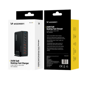 Wozinsky 240W GaN QC3 Charging Station - juodos spalvos - Image 4