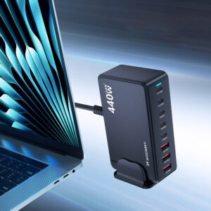 Wozinsky WSL-440 440W Gan QC3 Charging Station - juodos spalvos - Image 6