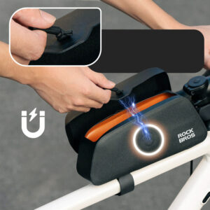 Rockbros 30120122002 Waterproof Bicycle Frame Bag with Magnetic Closure 0.9L - juodos spalvos - Image 6