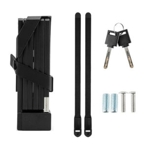 Rockbros 32140003001 foldable bicycle lock with key and handle, 88cm - juodos spalvos - Image 2