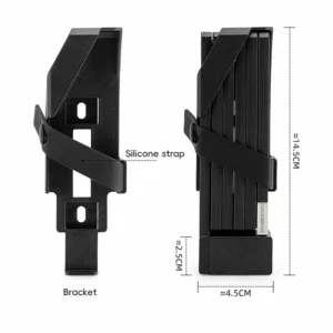 Rockbros 32140003001 foldable bicycle lock with key and handle, 88cm - juodos spalvos - Image 3