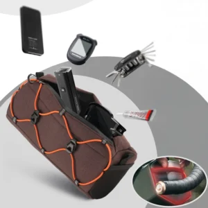 Rockbros 30110054003 Handlebar Bicycle Bag 2.2L - Brown - Image 4