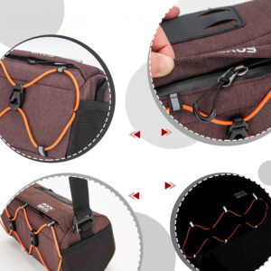 Rockbros 30110054003 Handlebar Bicycle Bag 2.2L - Brown - Image 5