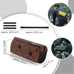 Rockbros 30110054003 Handlebar Bicycle Bag 2.2L - Brown - Image 6