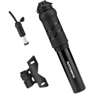 Rockbros 810PCS-HP Mini Hand Bicycle Pump with Presta & Schrader Hose - juodos spalvos