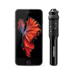 Rockbros 810PCS-HP Mini Hand Bicycle Pump with Presta & Schrader Hose - juodos spalvos - Image 4