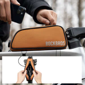 Rockbros 30120045004 ROAD TO SKY bicycle bag for the top frame tube, waterproof, 0.7L - orange - Image 5