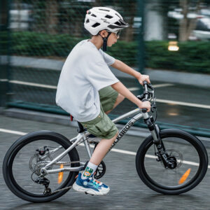 Rockbros LK-67 Youth Bike Helmet with Detachable Visor 54–58 cm - White - Image 2